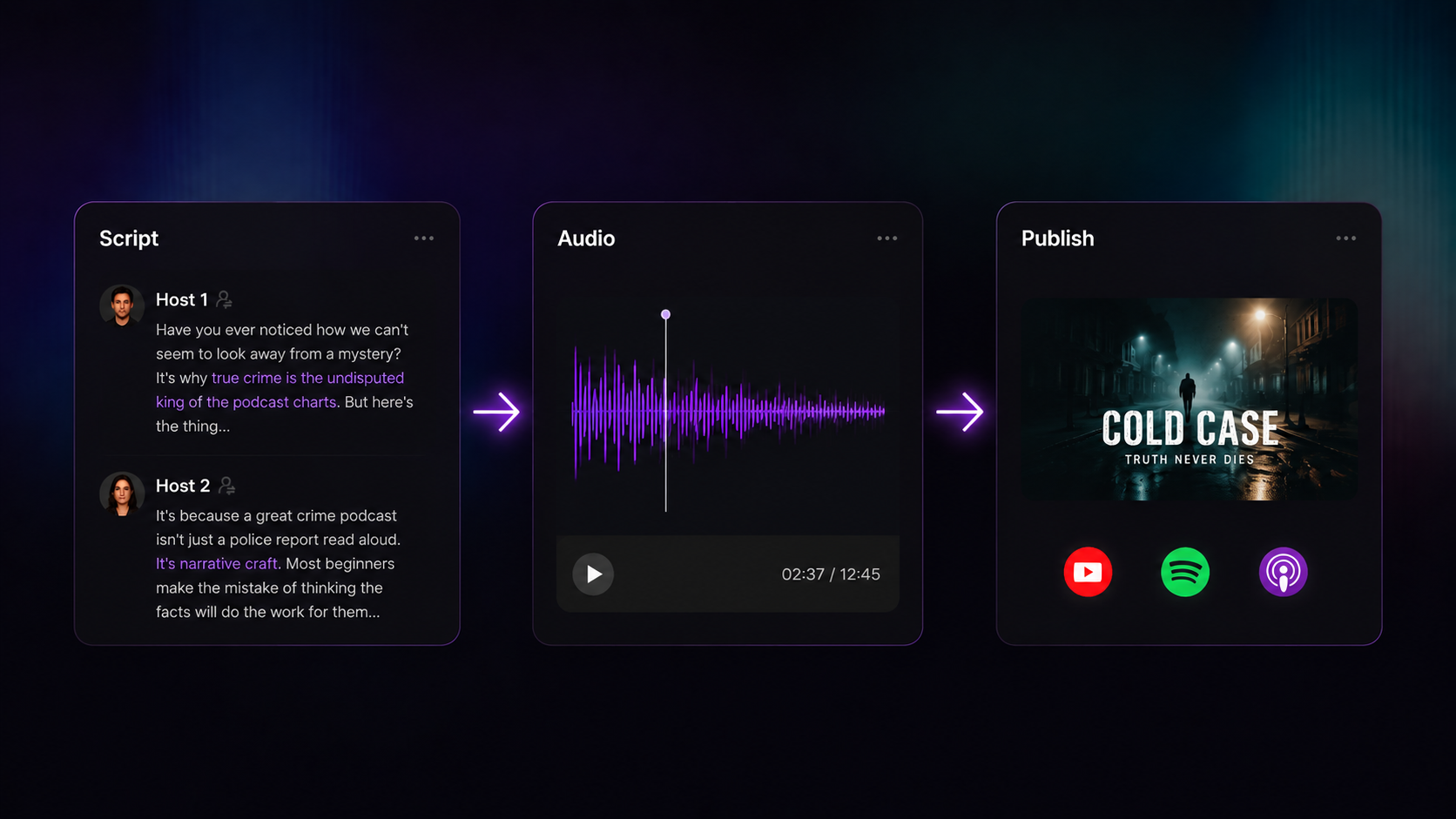Publish as Audio or Video