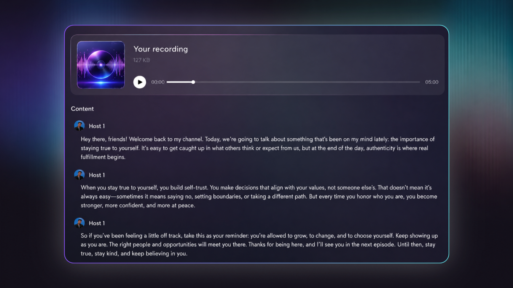 Transform Scripts into Audio