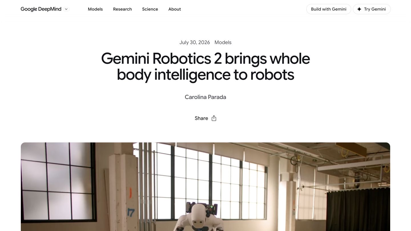 Gemini Robotics 2 Skills website preview
