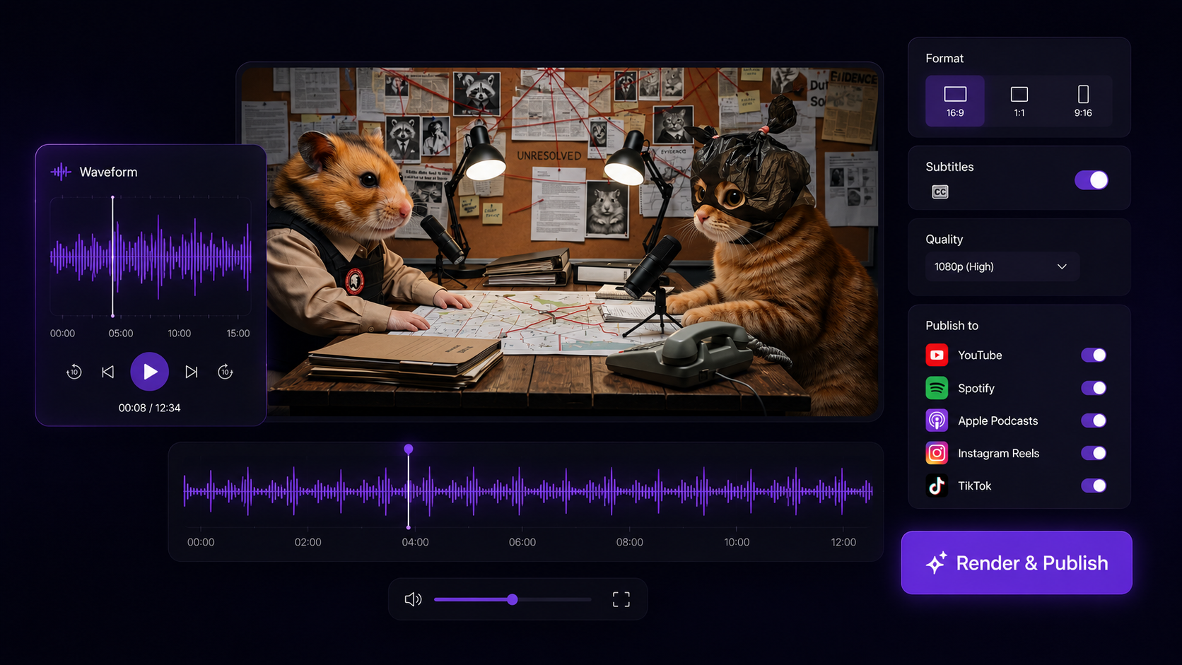From Audio to Published Video in One Place